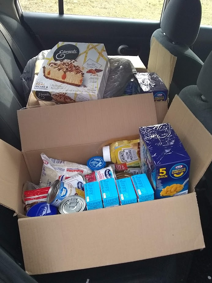 Groceries on the way to a family