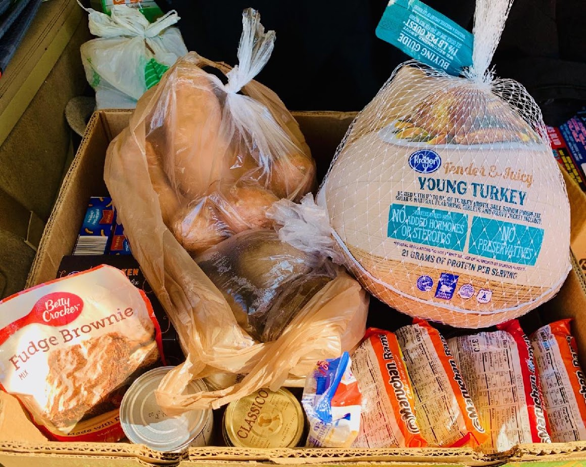 Food pantry boxes, packed with love